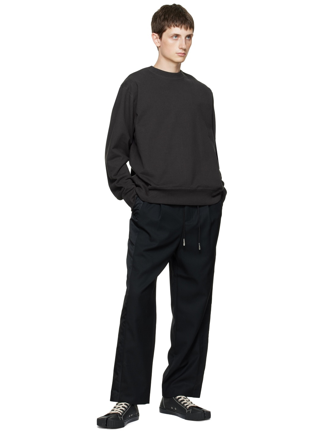 Black Paneled Trousers - 4