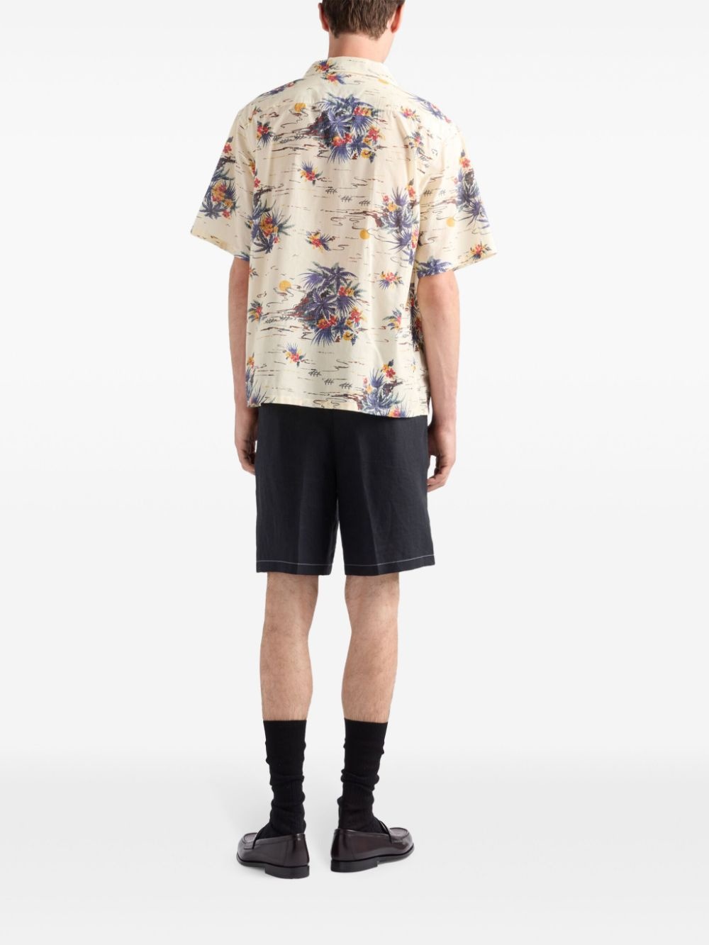 Hawaii print bowling shirt - 3