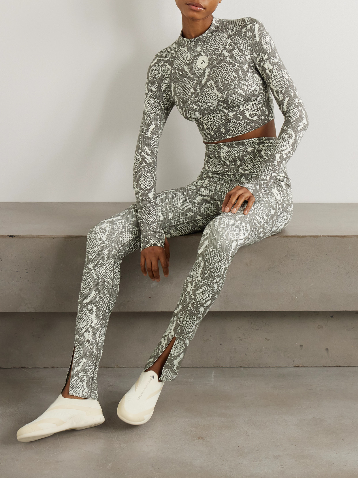 Cropped Snake-print Stretch Recycled Top - 2