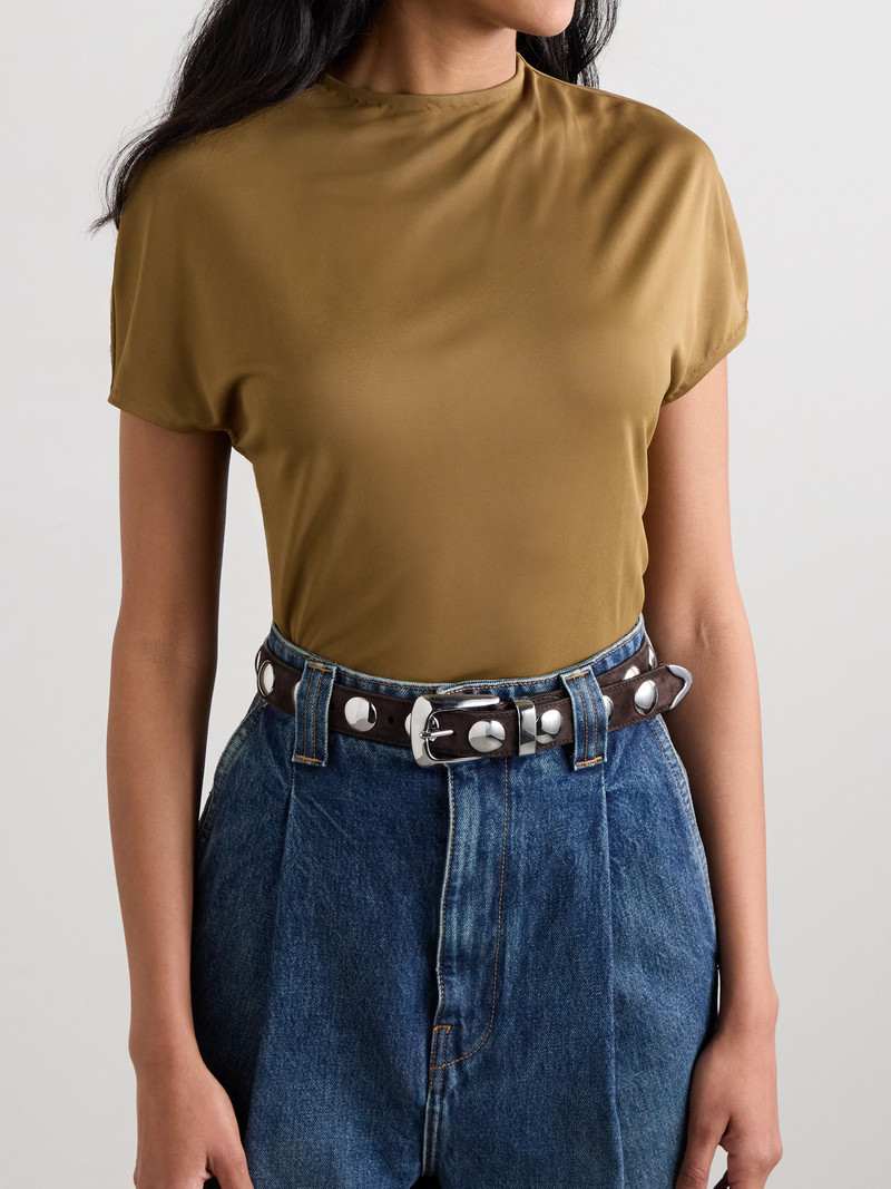 KHAITE Benny Studded Suede Belt outlook