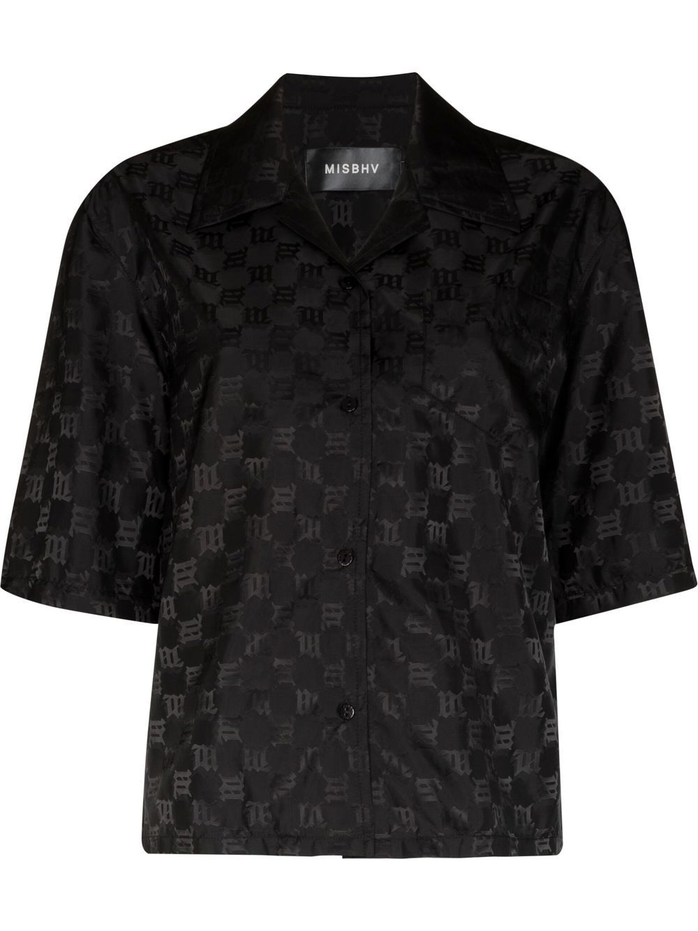 monogram pattern boxy shirt - 1