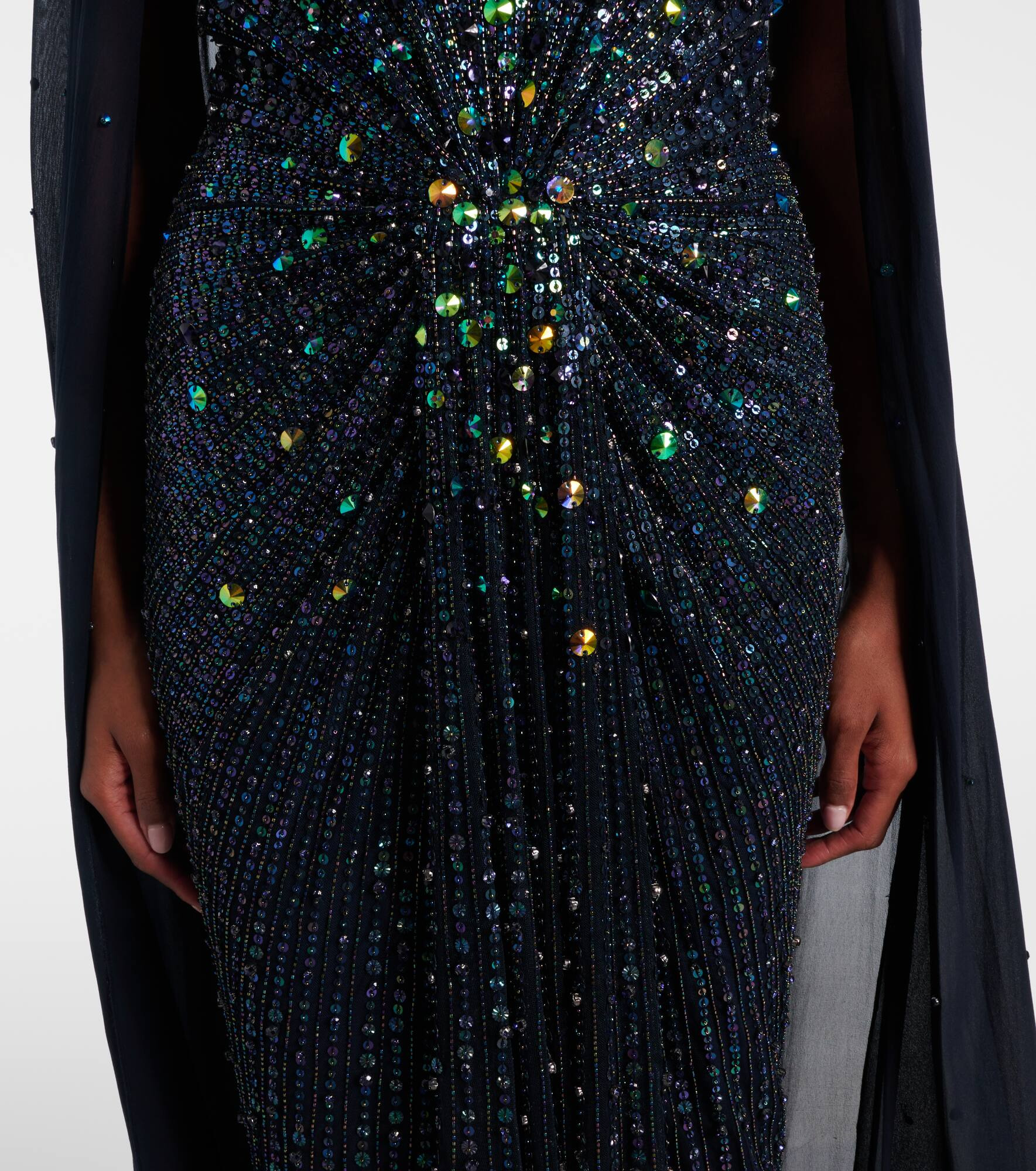 Thea caped sequined gown - 5