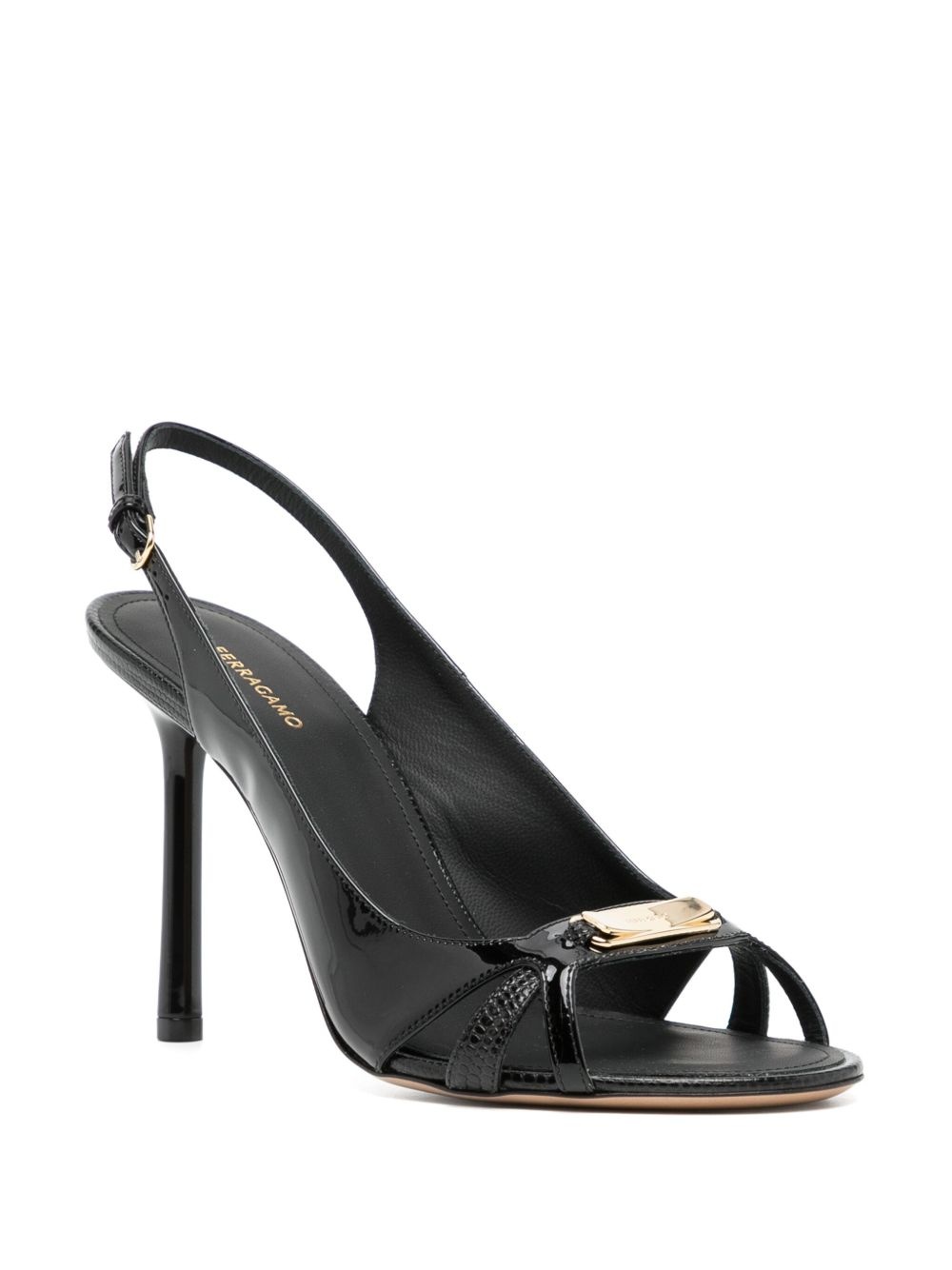 leather 100mm sandals - 2