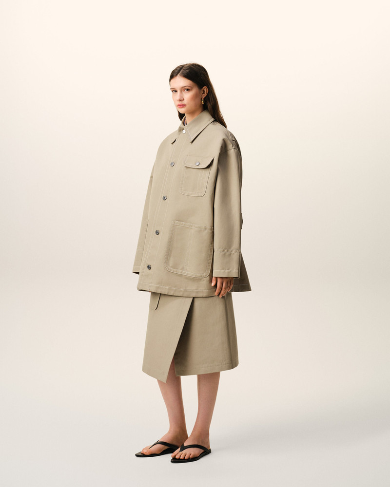 BEIGE COTTON WORKER JACKET 6