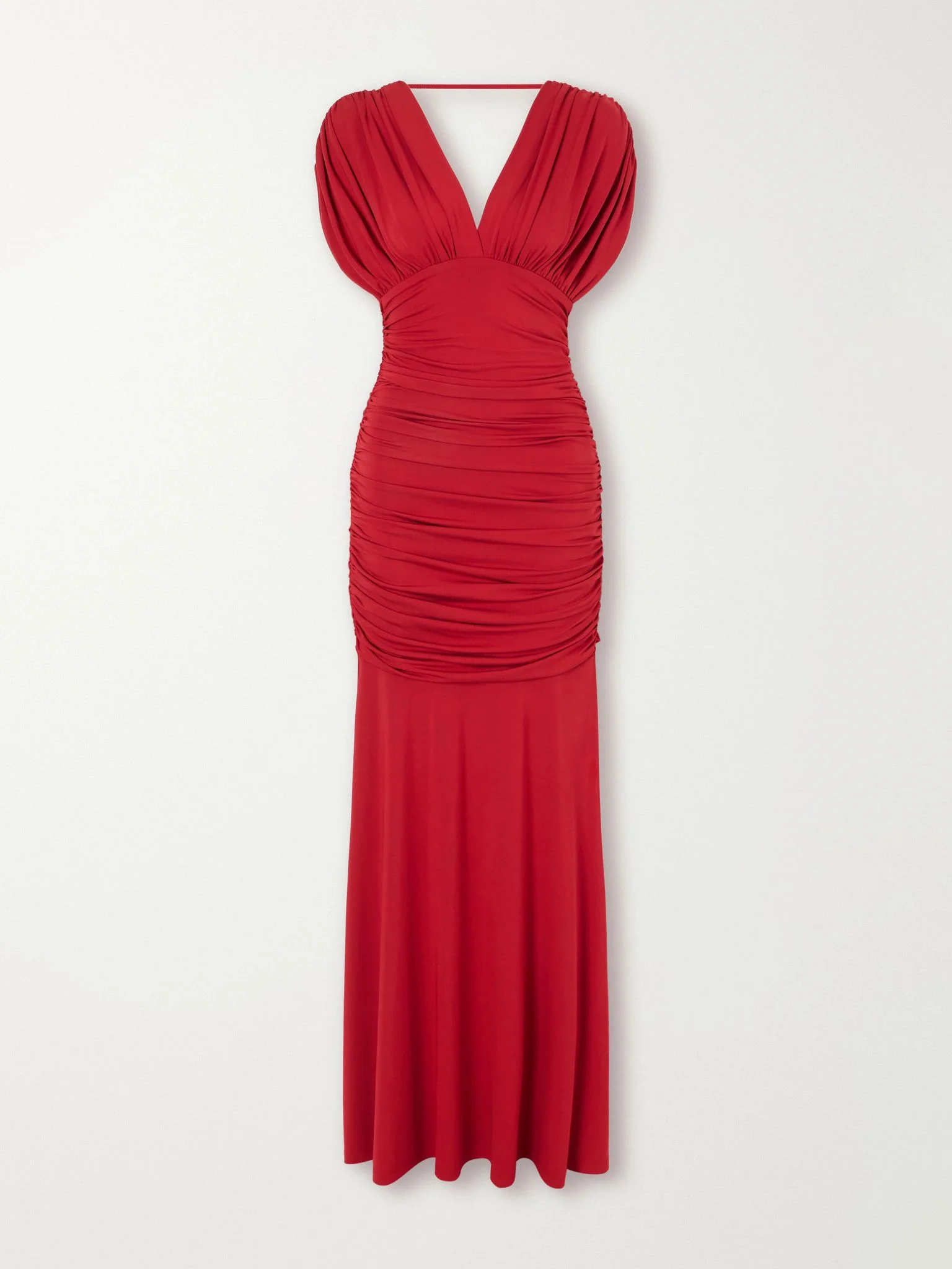 Norvelle gathered jersey gown Red - 1