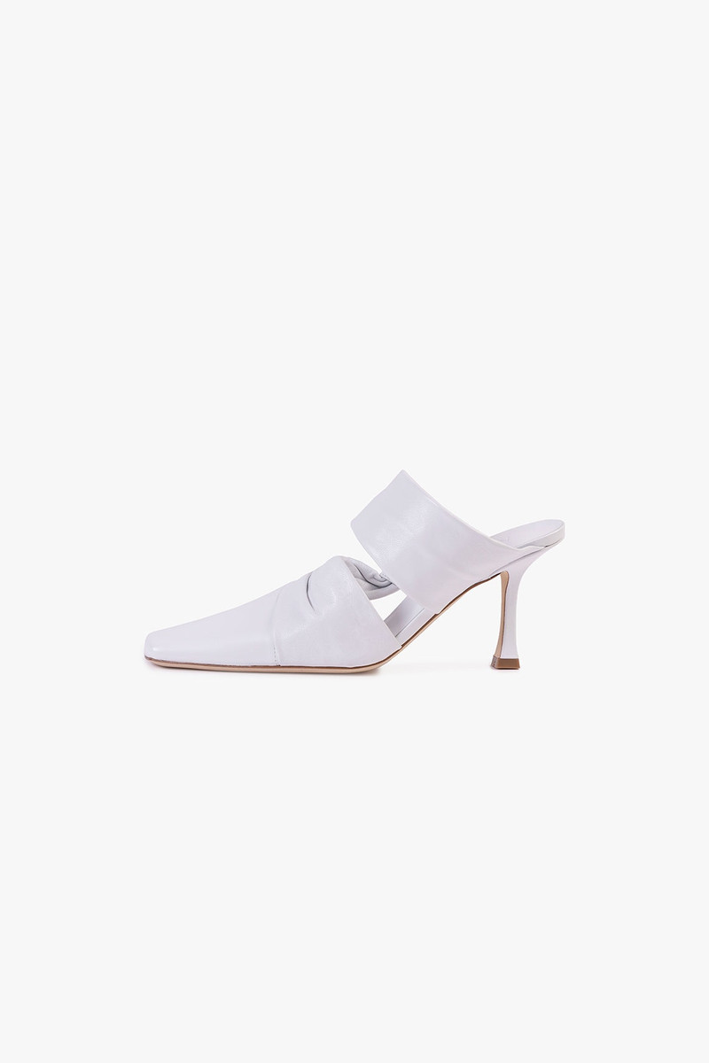 CAROLINE TWISTED STRAP PUMP WHITE 1