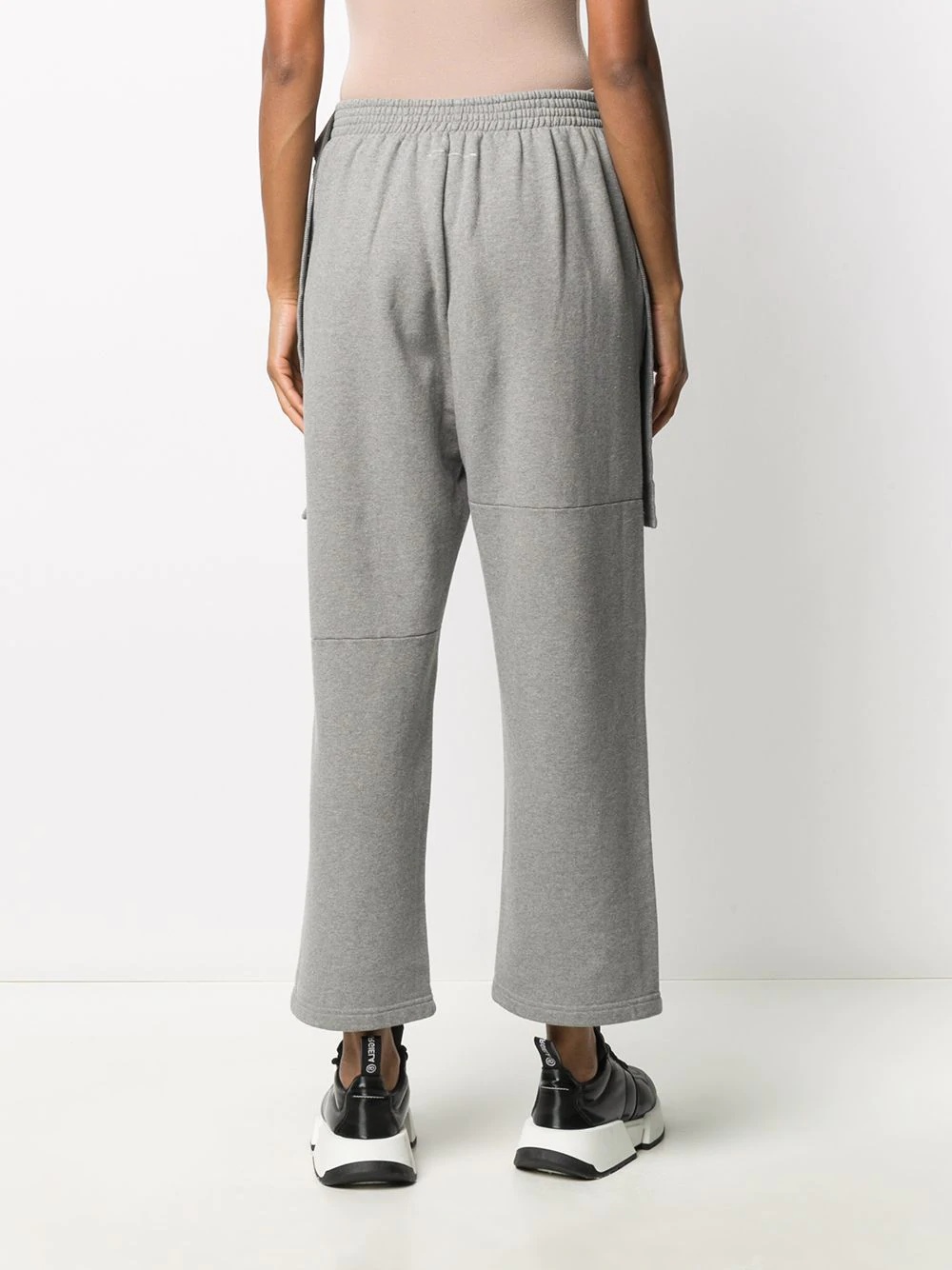 draped detail cropped track pants - 4