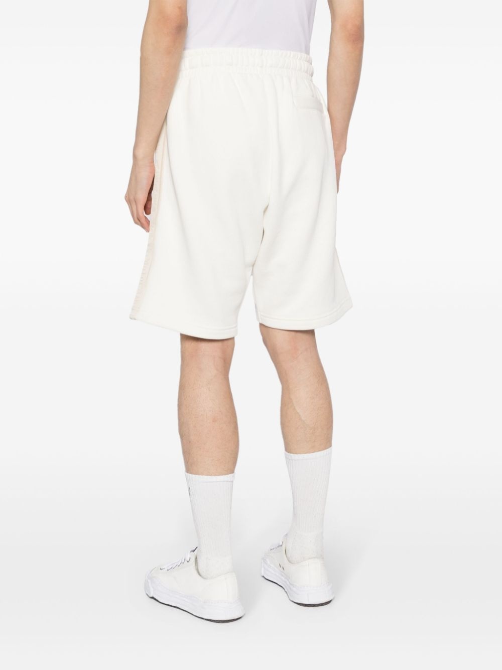 logo-tape cotton track shorts - 4