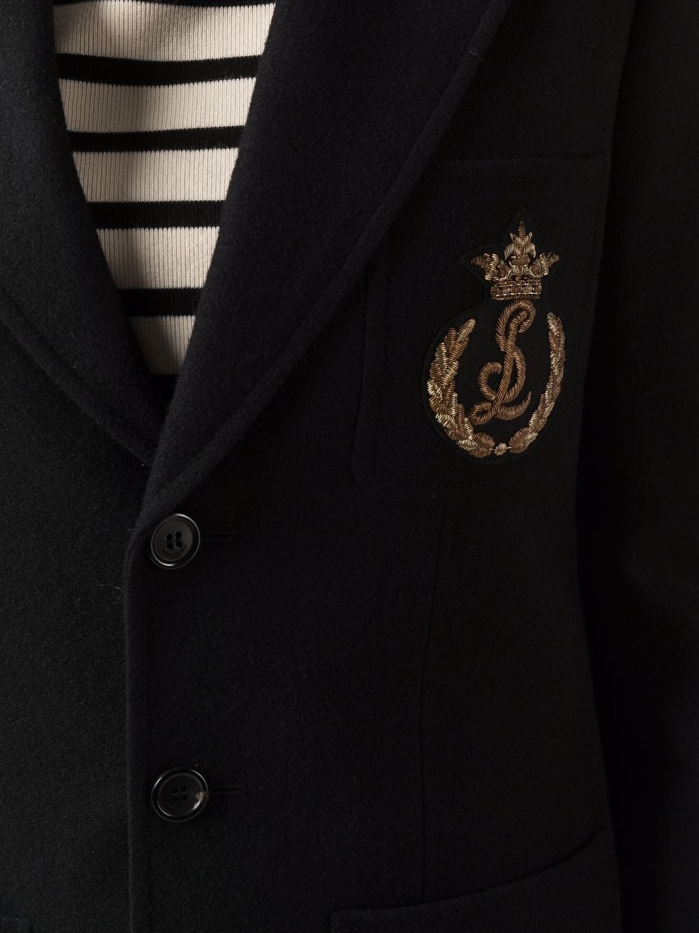 logo-embroidered single-breasted blazer - 5