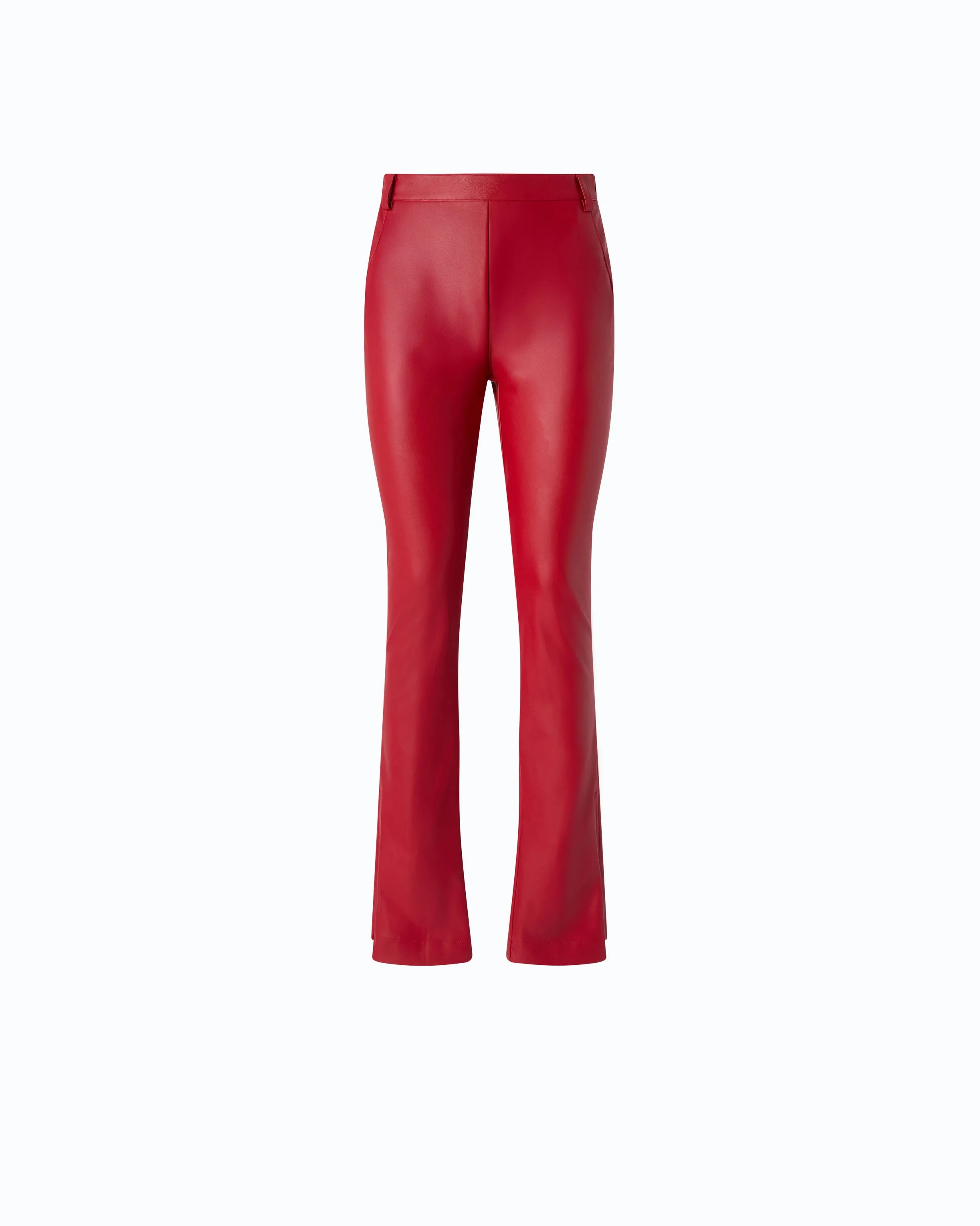 SLIM-FIT FLARED TROUSERS IN NAPPA LEATHER-EFFECT FABRIC - 1