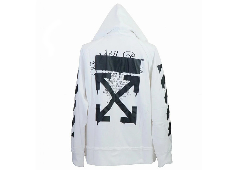 Off-White OFF-WHITE Dipping Arrow Print Hoodie White outlook