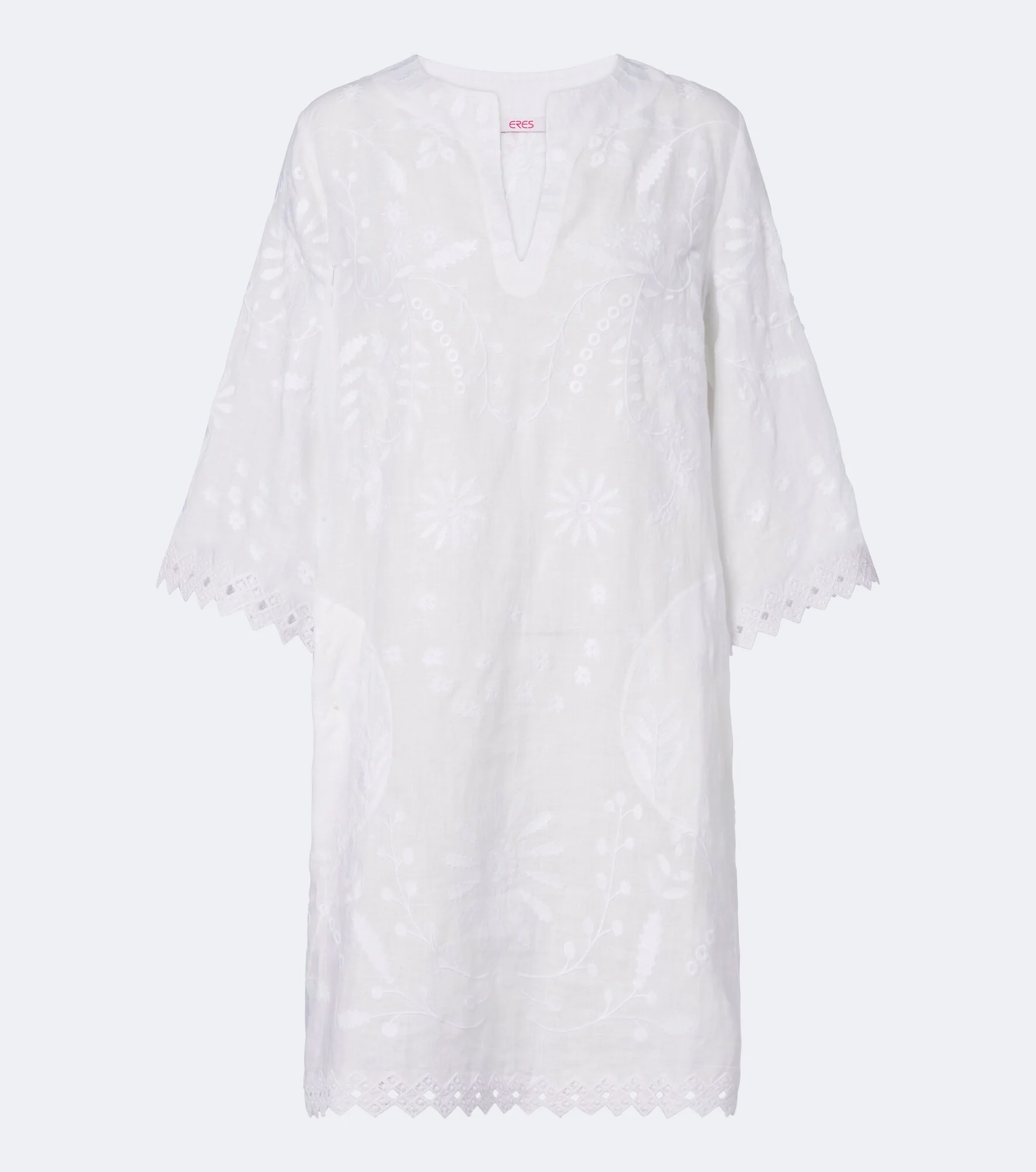 Aigue-Marine embroidered linen minidress - 1