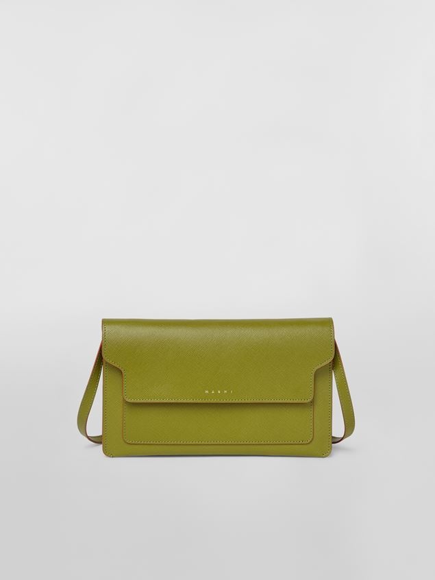 GREEN TRUNK SAFFIANO CALFSKIN CLUTCH BAG - 1