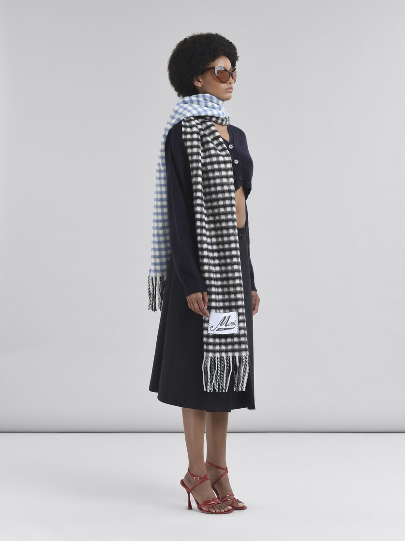 CROPPED BLUE CASHMERE CARDIGAN WITH MARNI SYMBOL - 5
