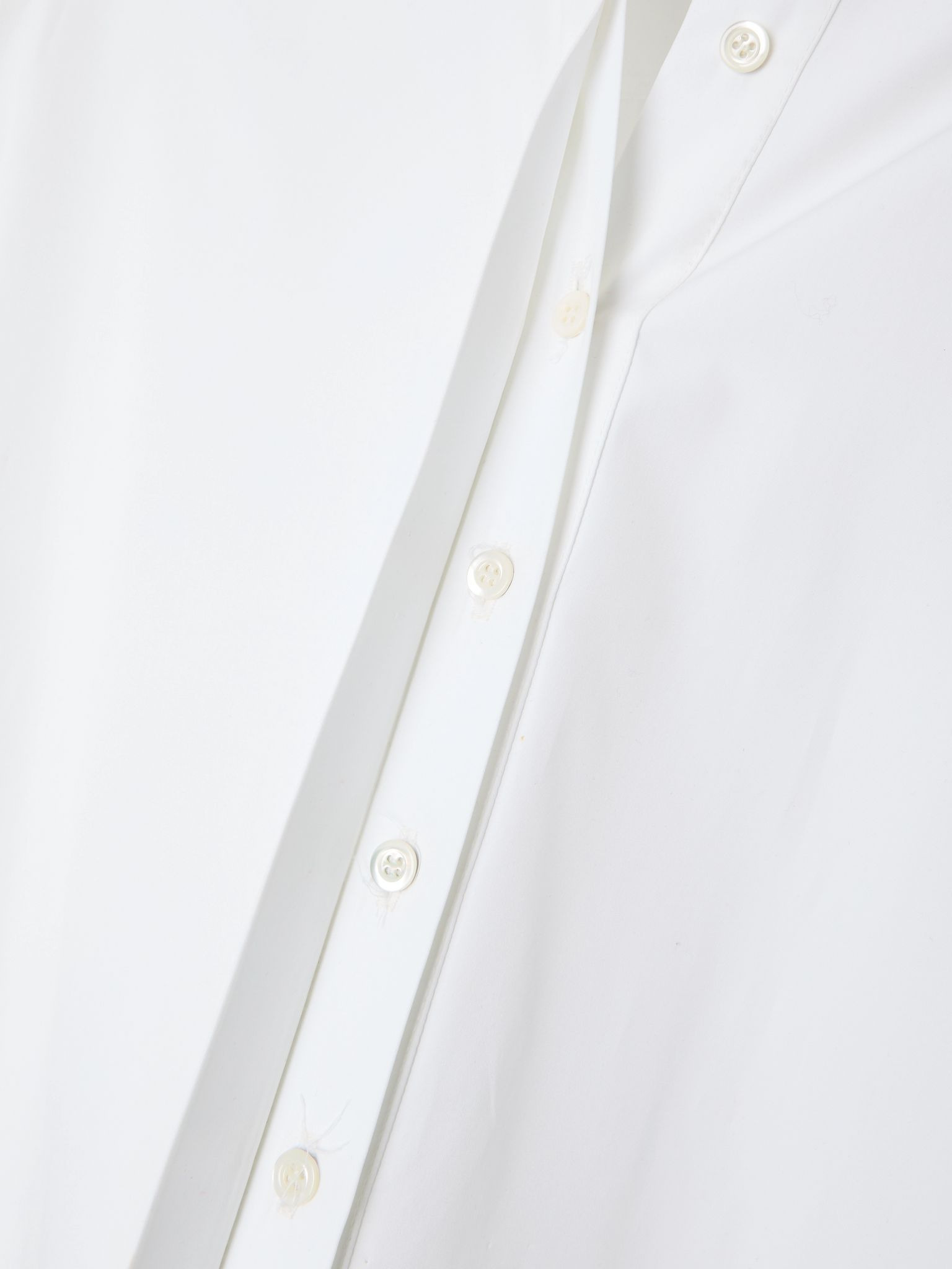 Belted organic cotton-poplin midi shirt dress White - 4