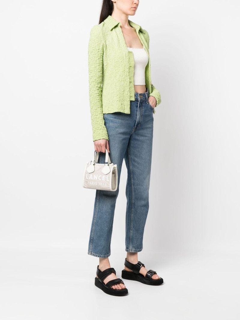 LANCEL logo-print leather tote bag outlook