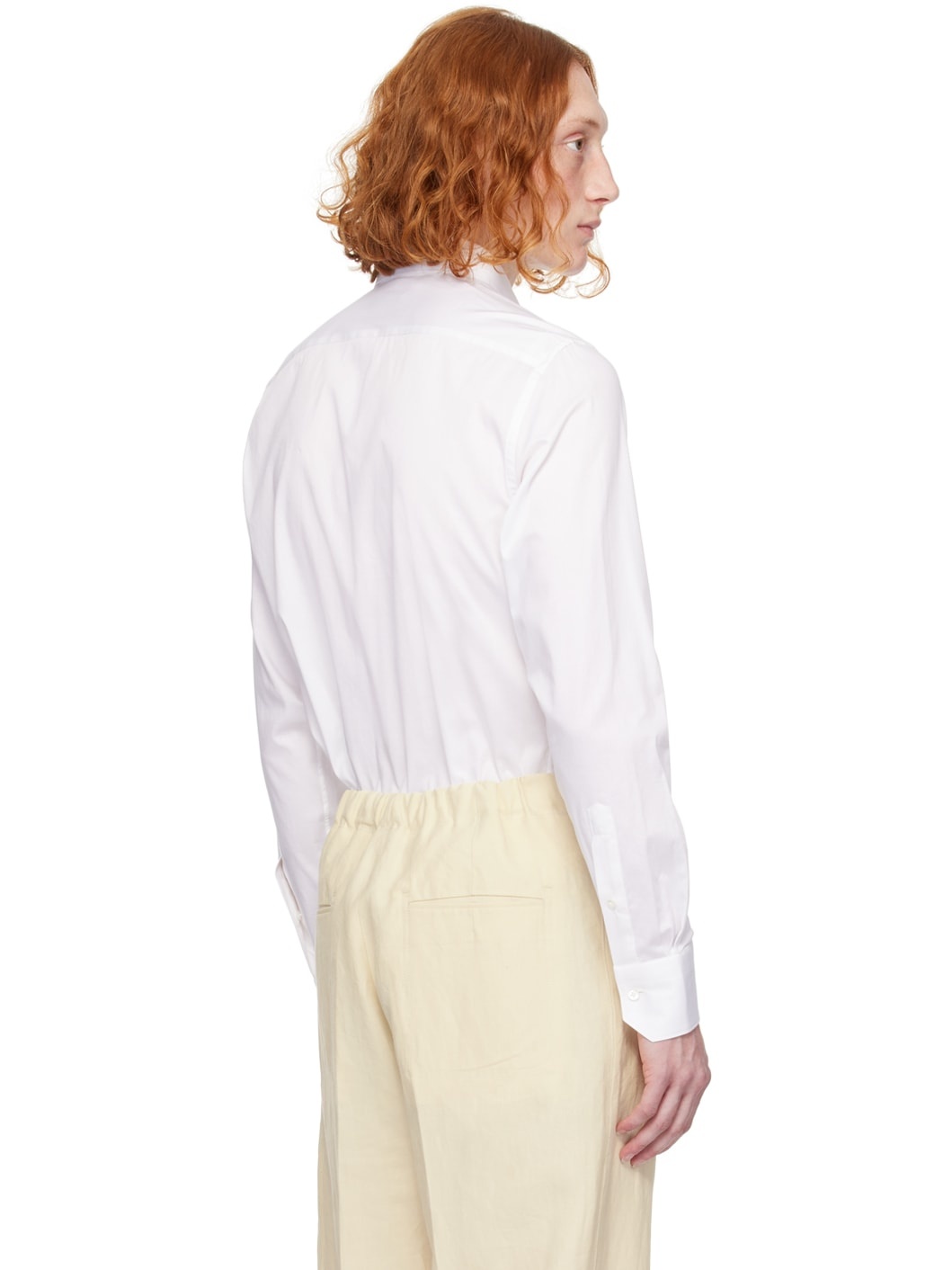 White Spread Collar Shirt - 3