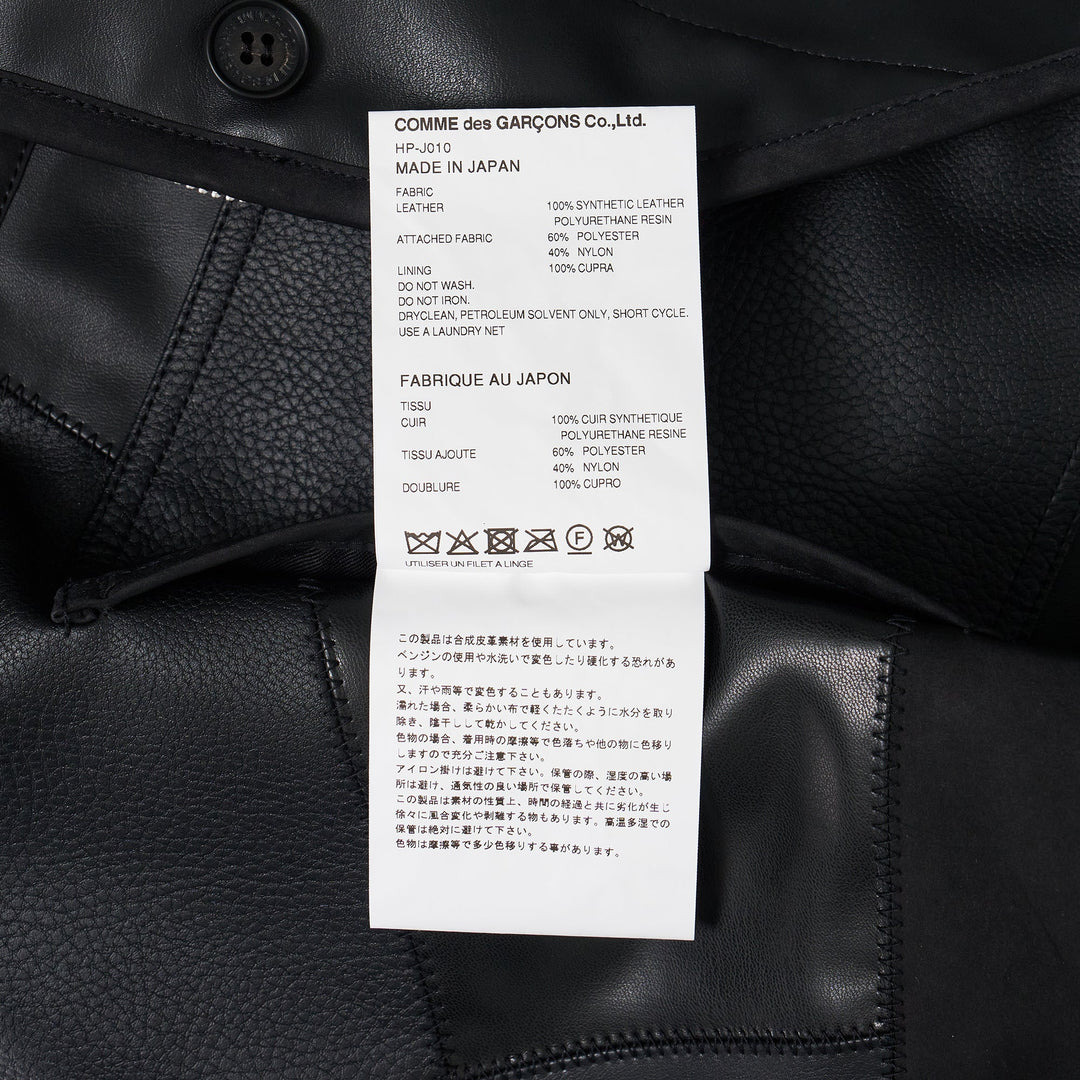 Synthetic Leather Mix Blouson - 3