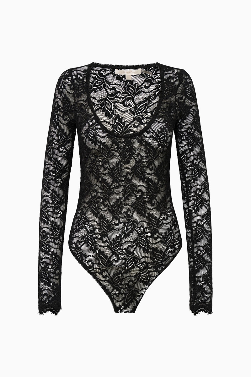 Jennie Sheer Lace Long Sleeve Bodysuit 1