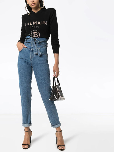 Balmain logo print knitted jumper outlook