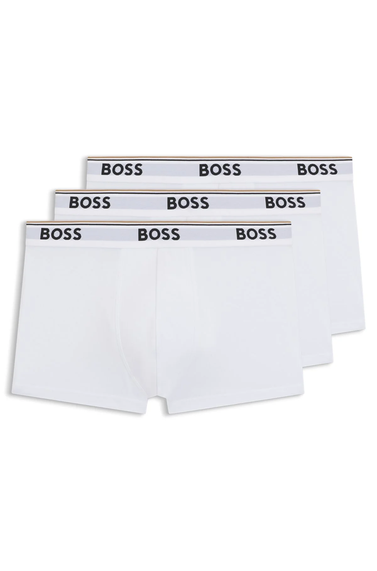 THREE-PACK OF STRETCH-COTTON TRUNKS WITH LOGO WAISTBANDS - 1