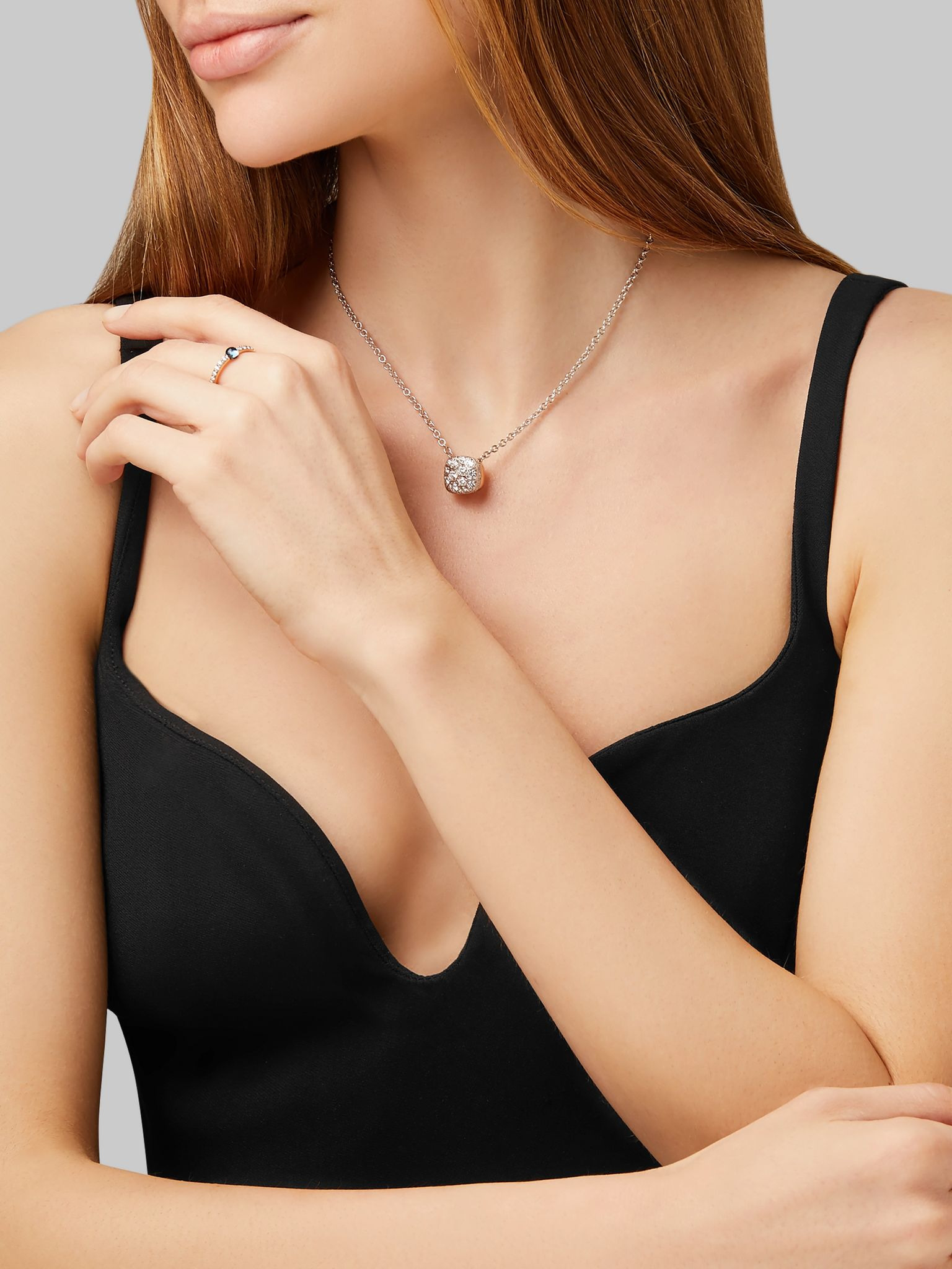Nudo Solitaire 18-karat white and rose gold diamond necklace Silver - 2
