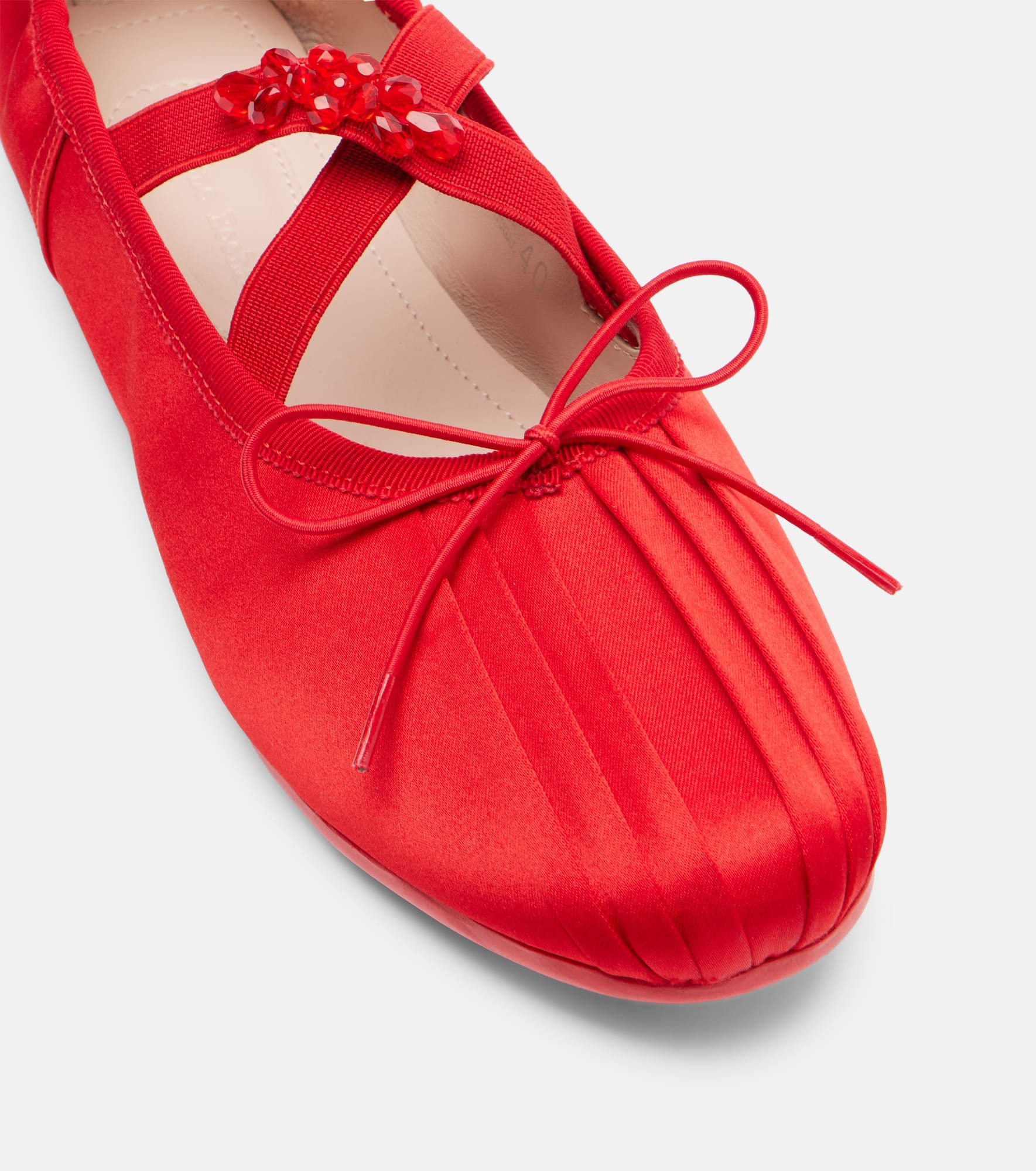 Grip embellished satin ballet flats - 5