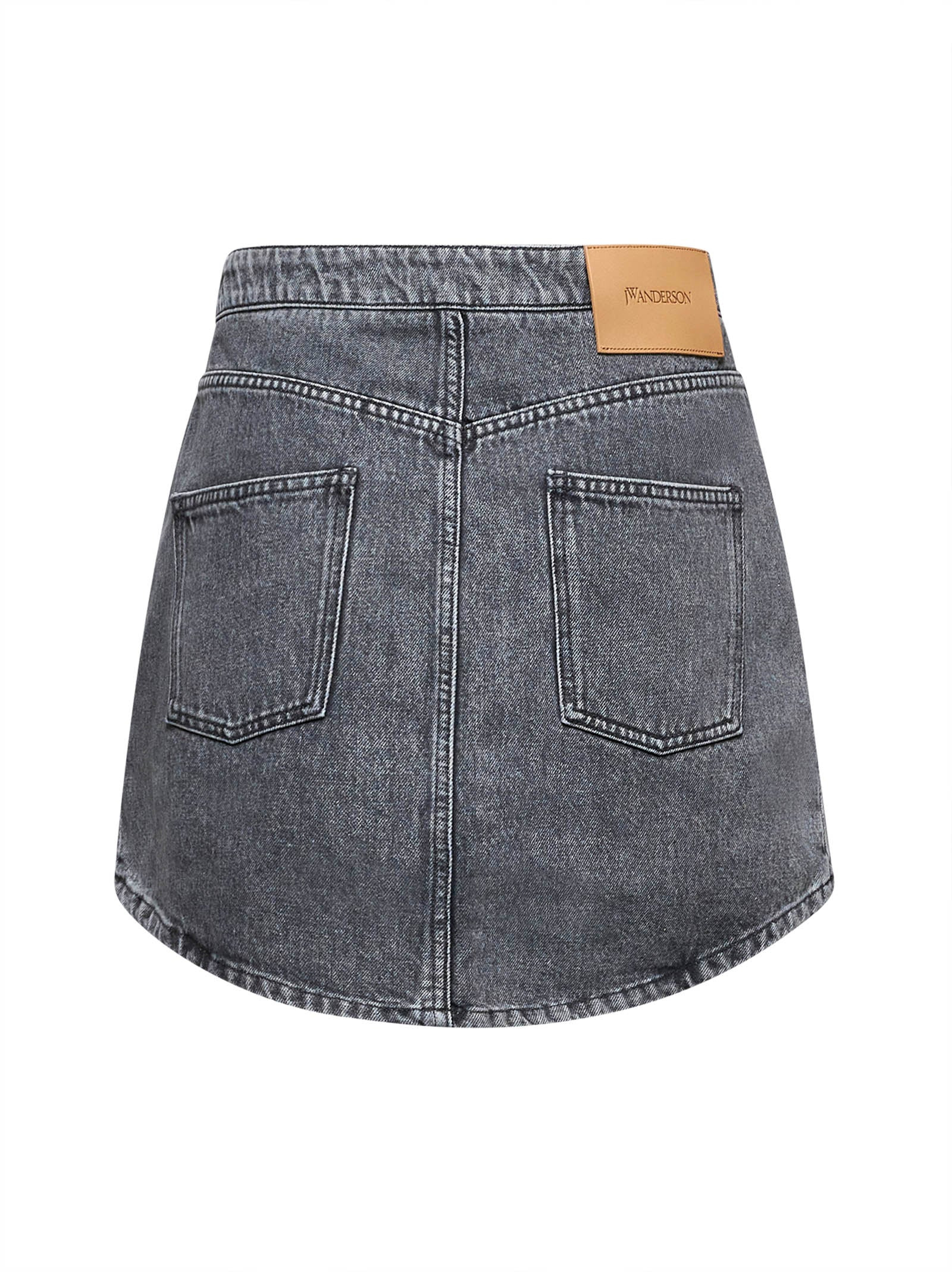 Grey denim miniskirt - 2