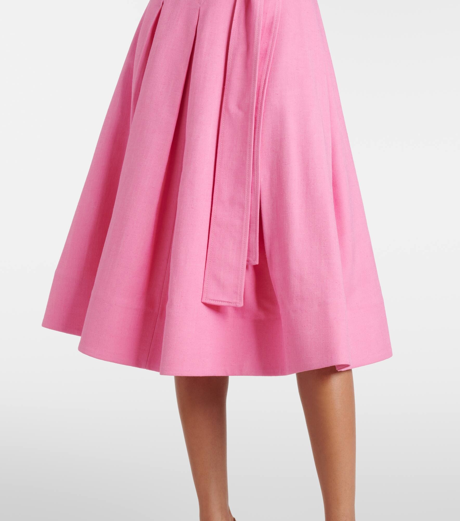 Belted twill midi dress - 6