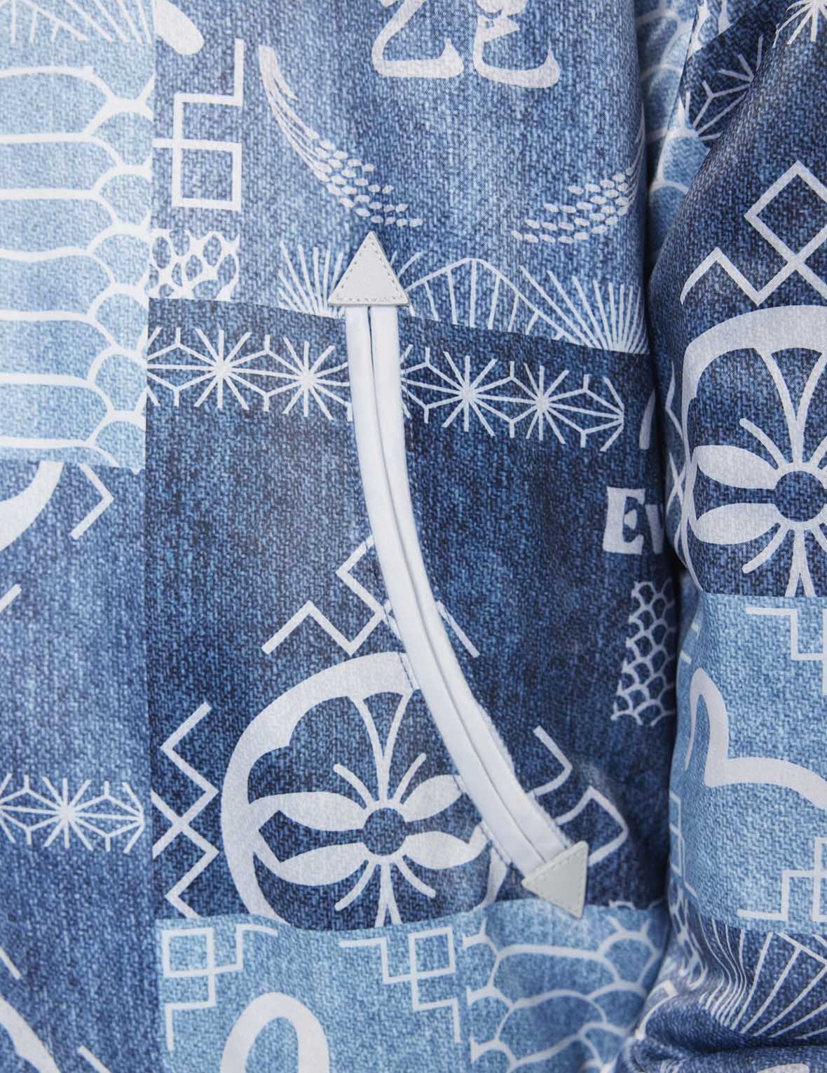 Soaring Snake Embroidery and Traditional Japanese Totem Prints Reversible Relax Fit Souvenir Jacket - 15