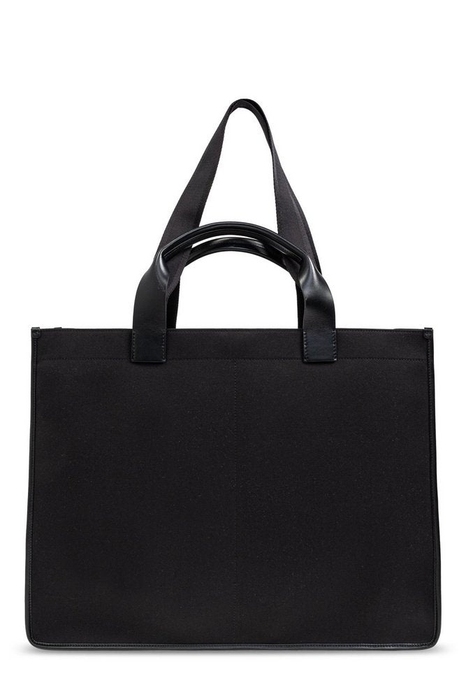 Black fabric large Cabas shopping bag - 8