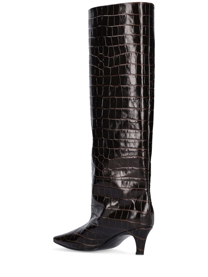 50mm The Wide Shaft leather tall boots - 4