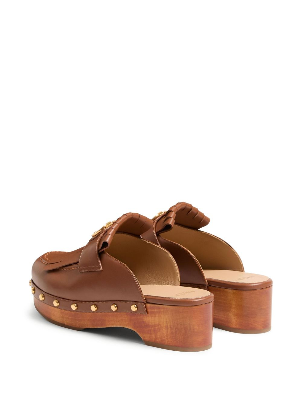 VLogo Signature leather slingback mules - 3