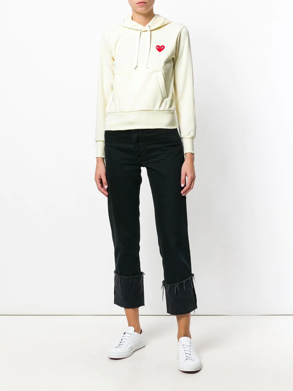heart-patch long-sleeve hoodie - 2