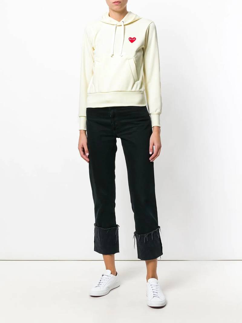 Comme des Garçons PLAY heart-patch long-sleeve hoodie outlook