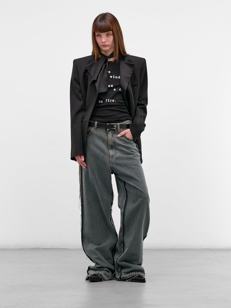 Ann Demeulemeester Black 'Love Is A Window' Tee outlook