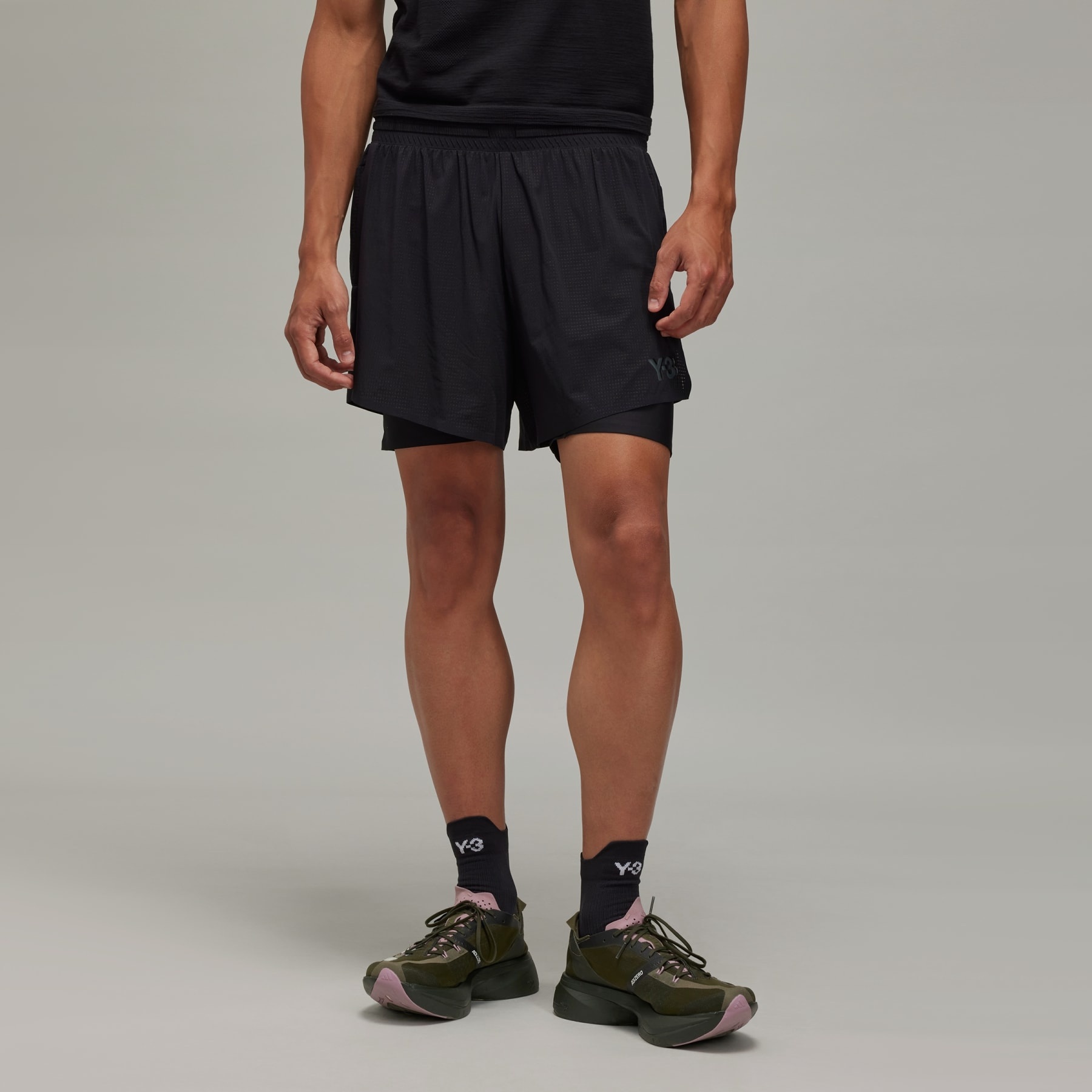 Y-3 Running Shorts with Tights - 2