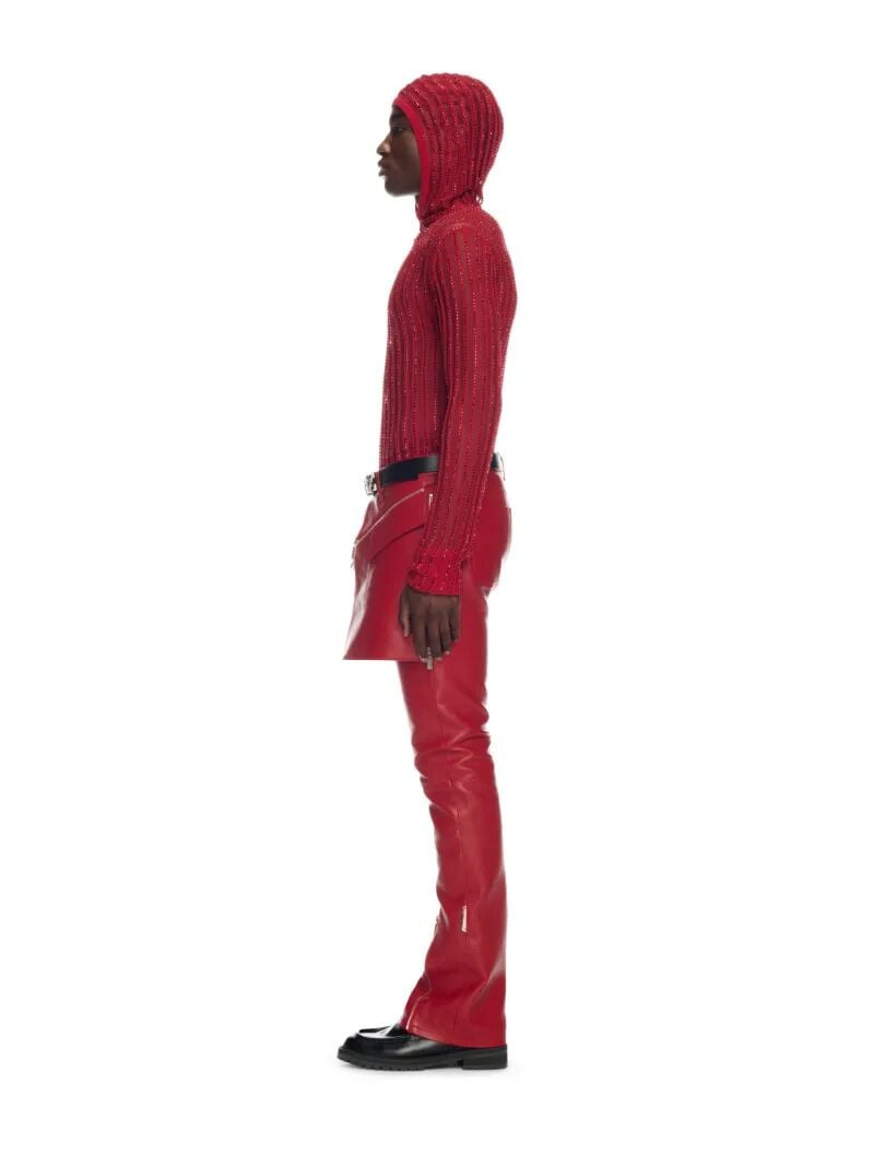 Red Crystal Knit Hoodie - 5