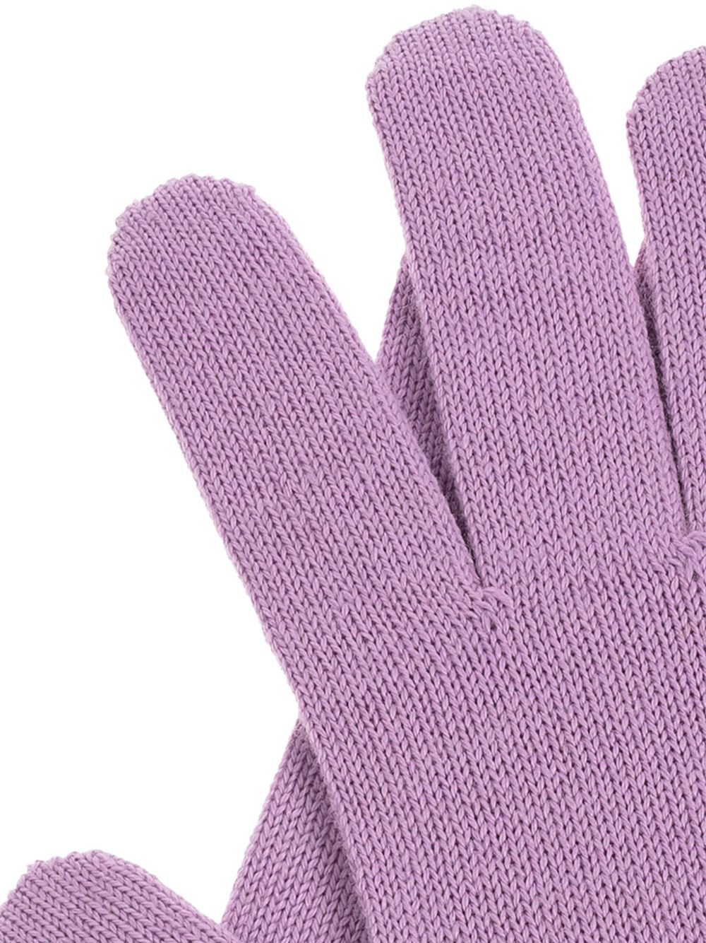 logo-embroidered ribbed gloves - 3