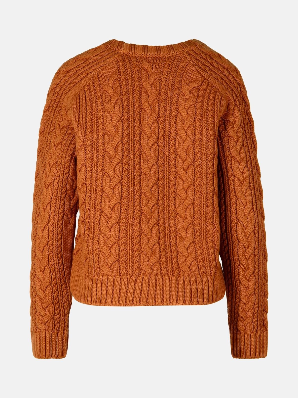 'HUES' BROWN VIRGIN WOOL SWEATER - 3