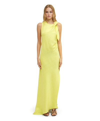 MSGM Blended linen and viscose long sleeveless dress outlook