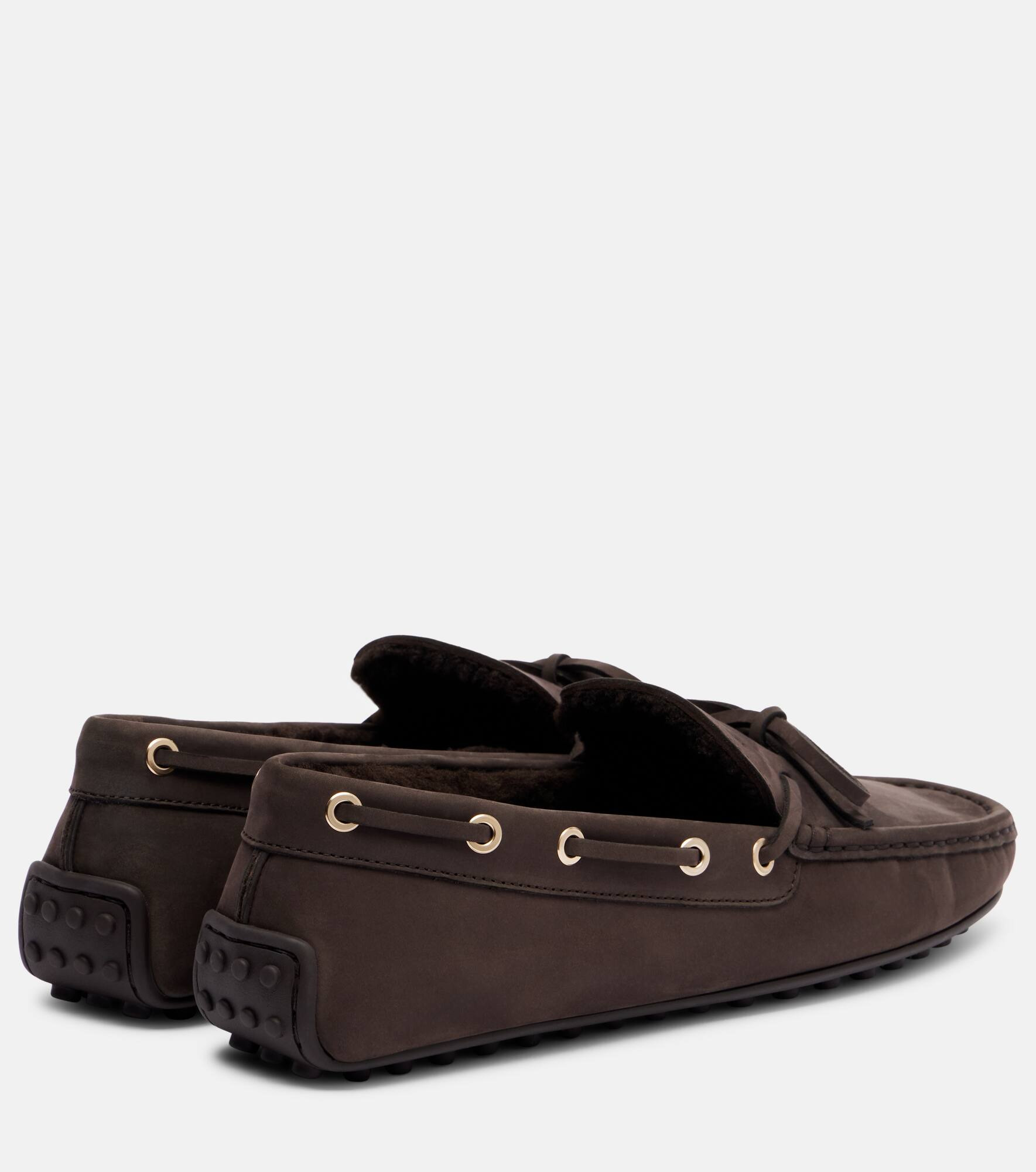 Gommino shearling-lined suede boat shoes - 2