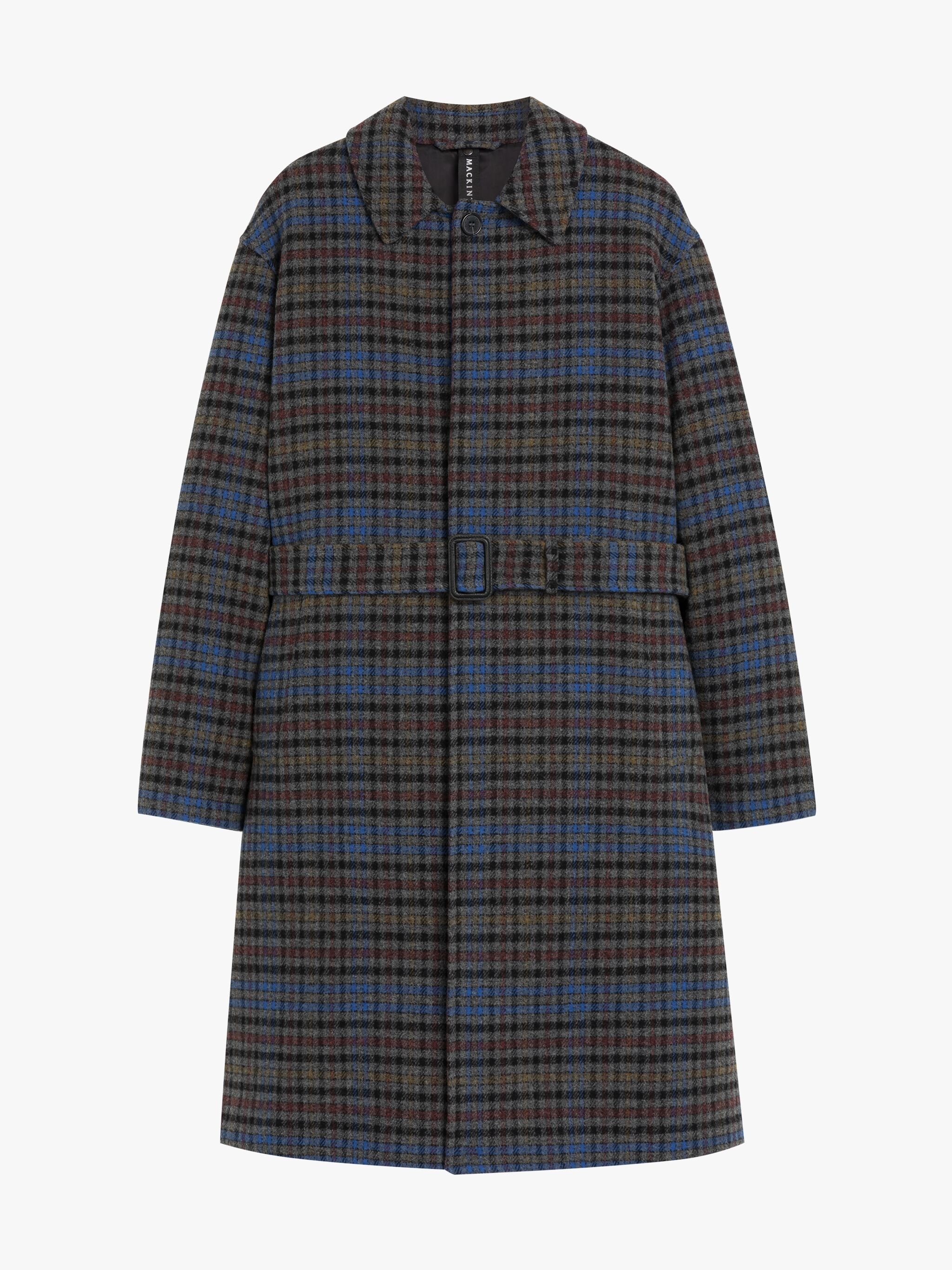 MILAN GREY CHECK WOOL COAT - 1