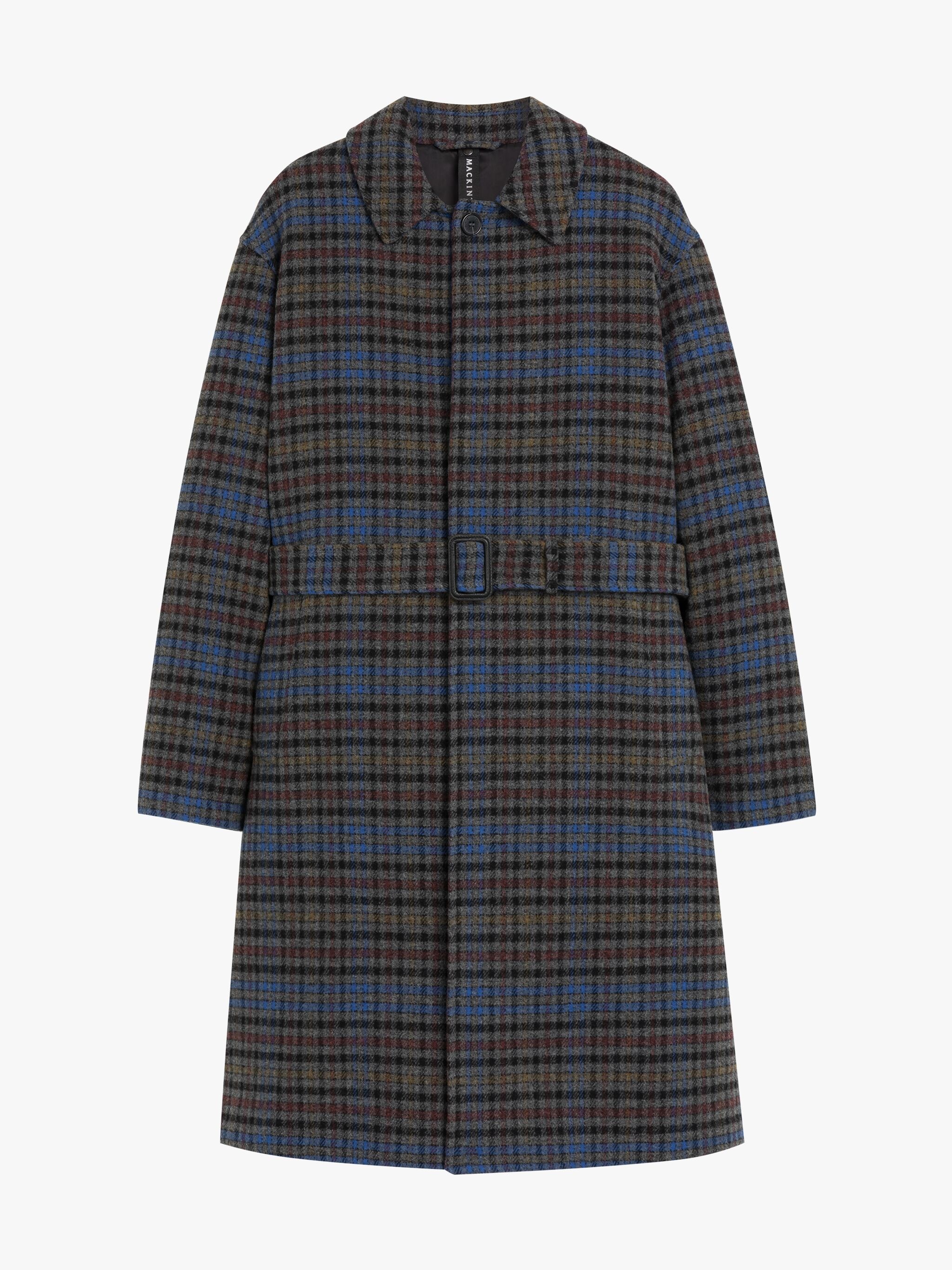 Mackintosh MILAN GREY CHECK WOOL COAT | REVERSIBLE