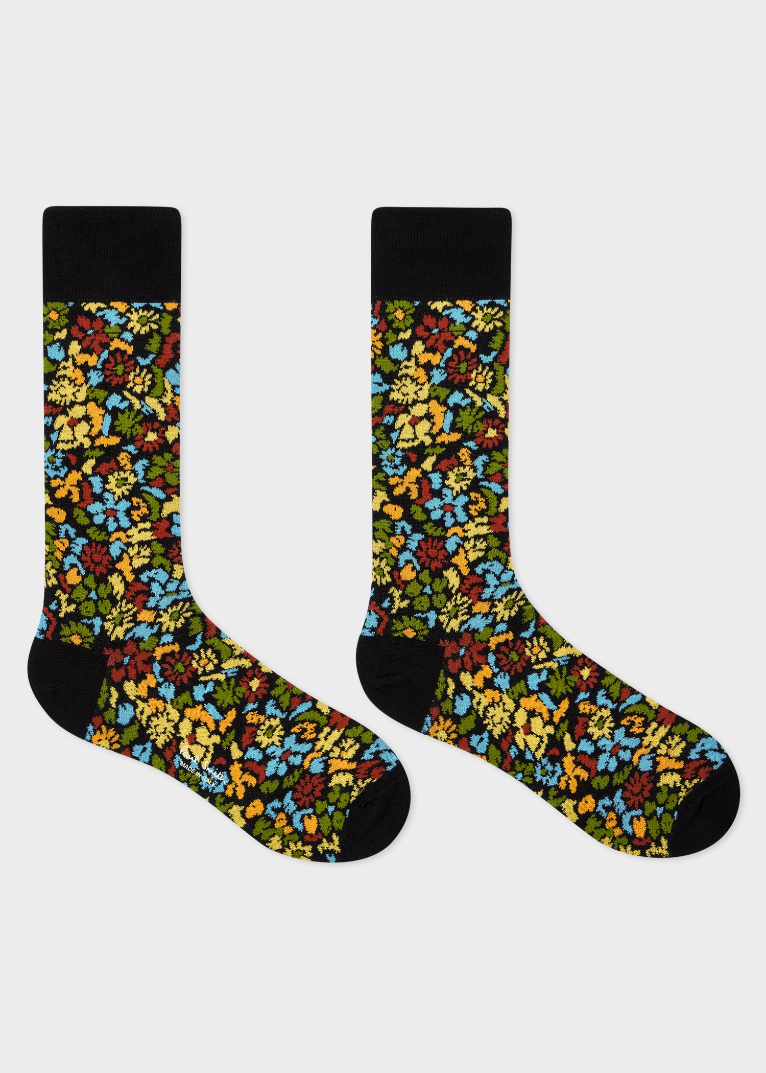 Black 'Pencil Floral' Socks - 2