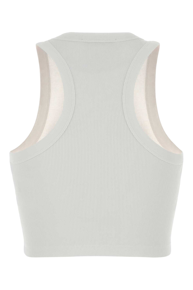 Givenchy White Stretch Cotton Crop-Top Exterior: Elastane Maglie outlook
