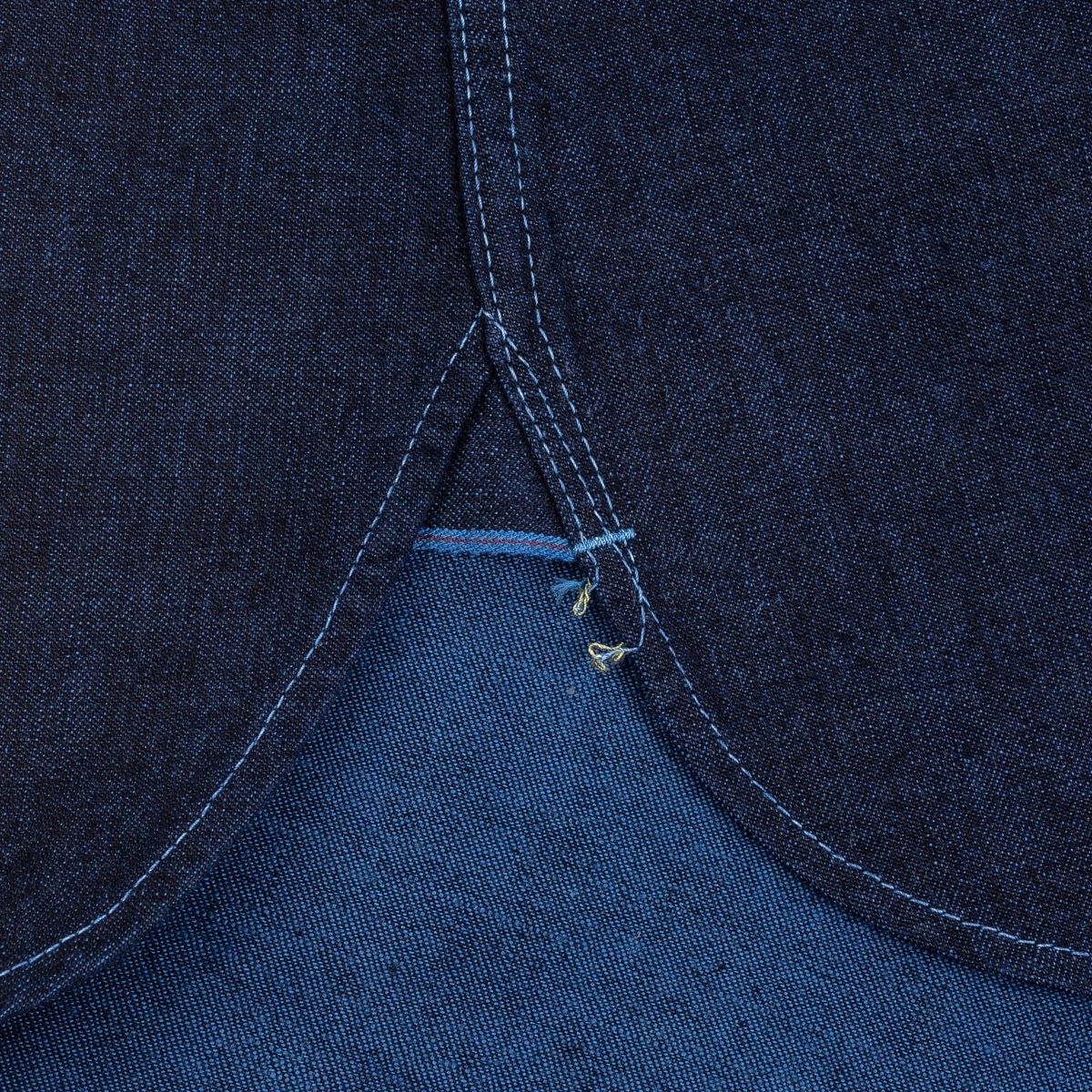 IHSH-353-BLU 10oz Selvedge Denim Work Shirt - Indigo Overdyed Blue - 14