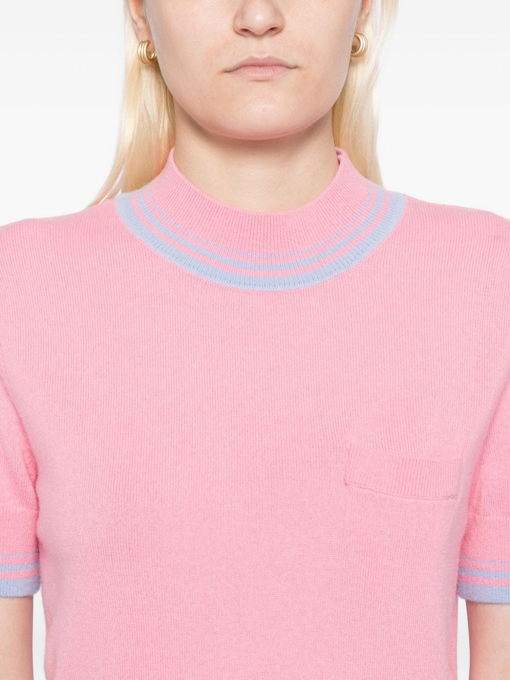 contrast stripe knit top - 5