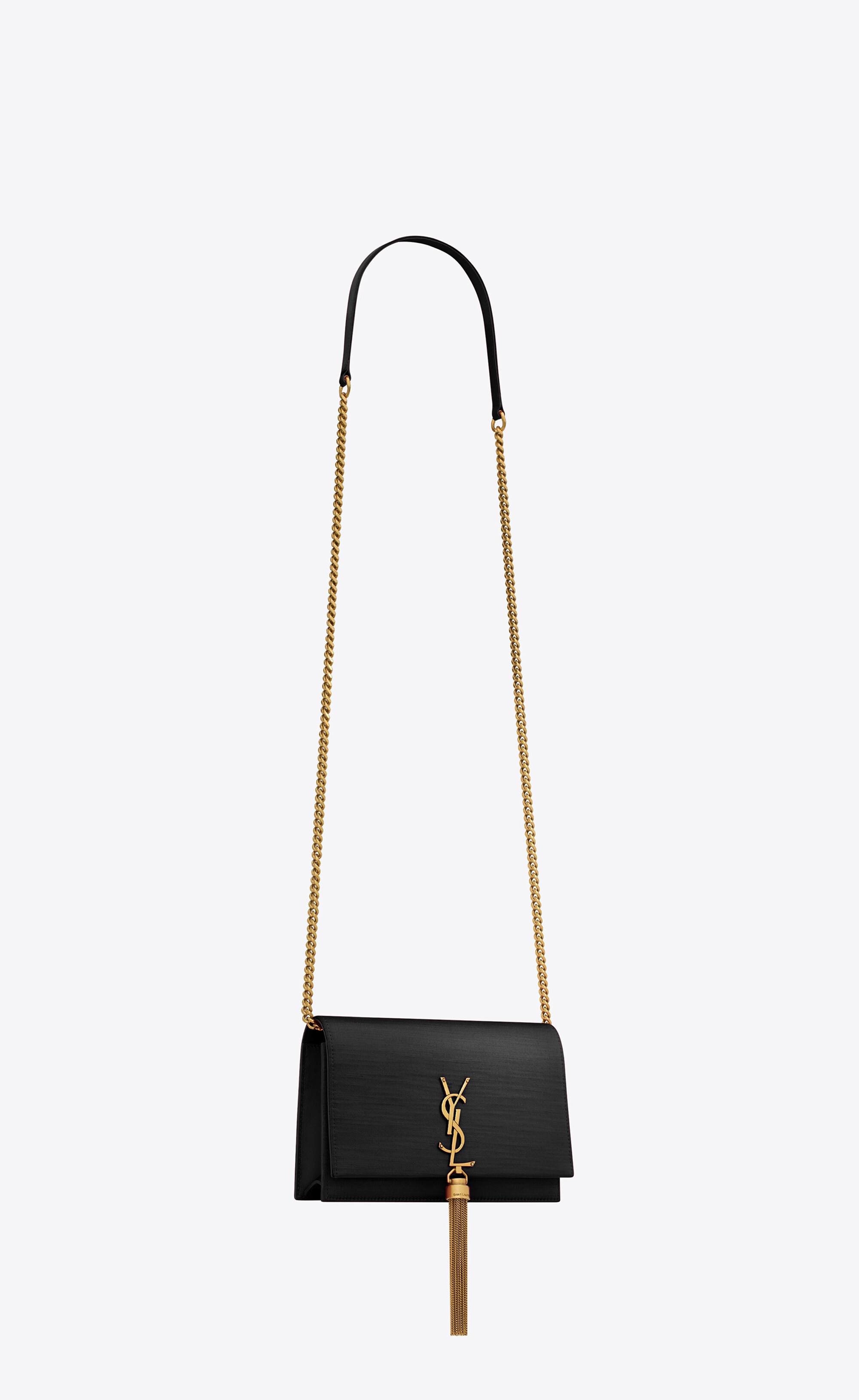 kate chain wallet with tassel in satin - 6