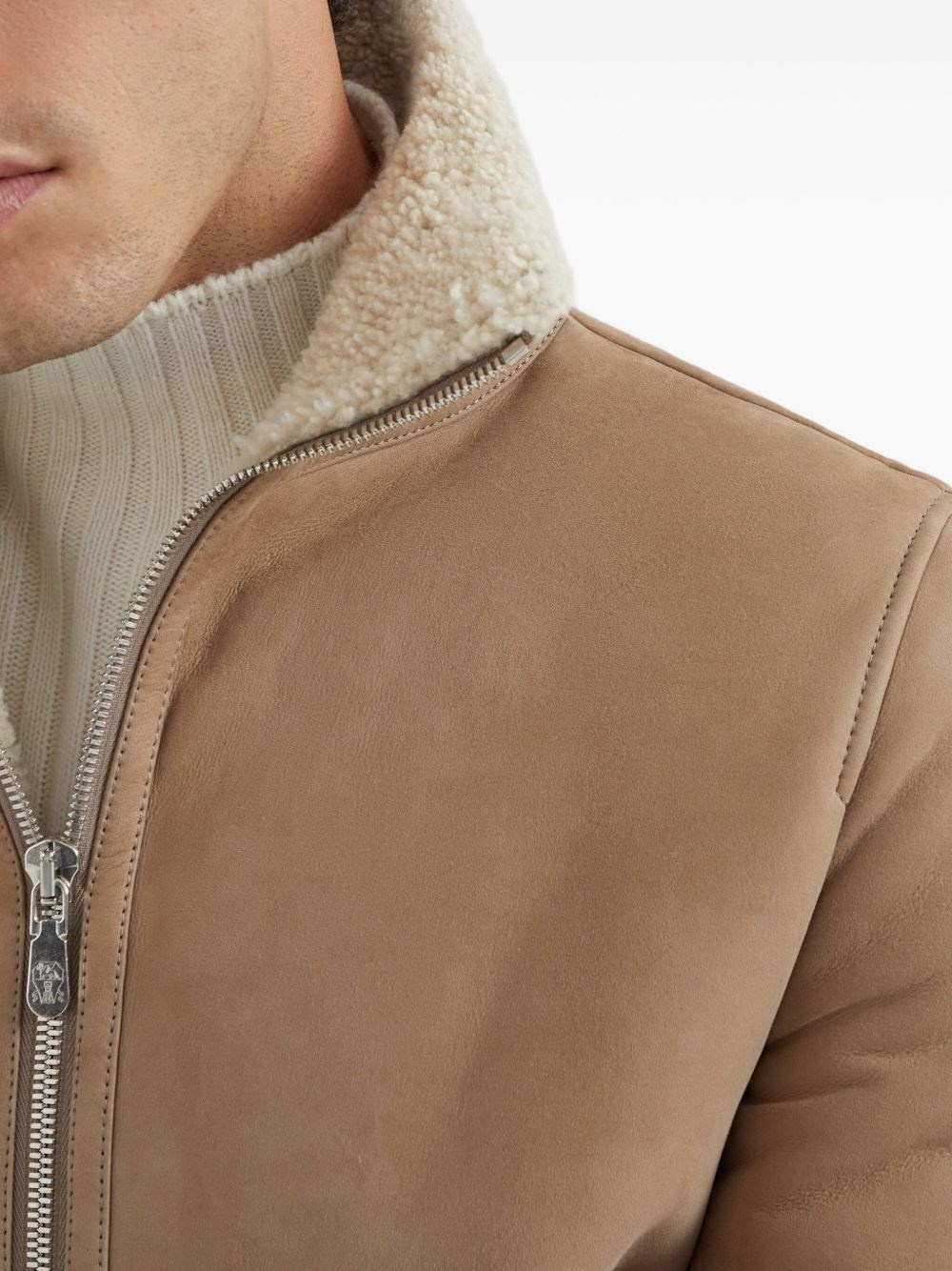 Leather bomber jacket - 5